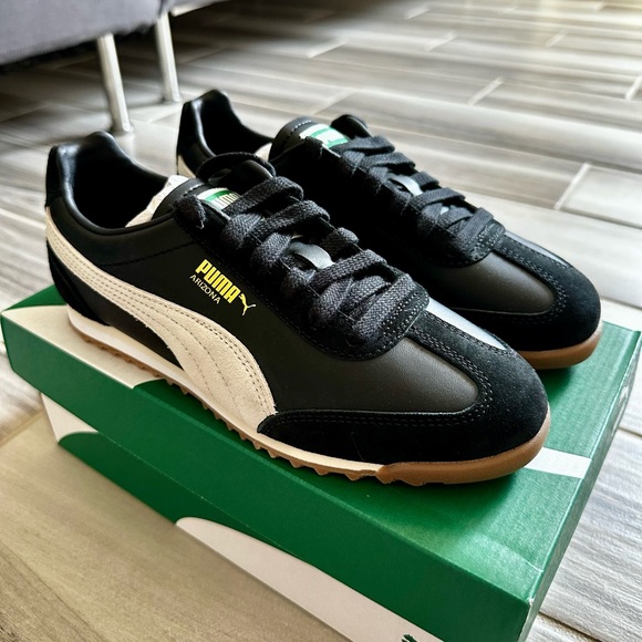 Women's Puma Arizona Retro Casual Shoes - Black White Gum 40425701-001 - Picture 5 of 8